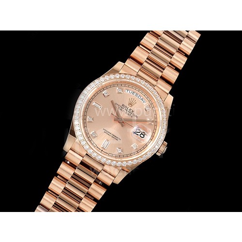 [홍콩명품. ROLEX] 로렉스 롤렉스 데이데이트 36mm 로즈골드 다이아몬드 베젤 로즈골드 다이얼