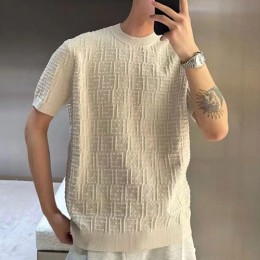 [홍콩명품,FENDI] 펜디 25SS 로고 FF패턴 니트 반팔 티셔츠 (3컬러), BM21009, JU, 홍콩명품의류,구매대행,온라인명품