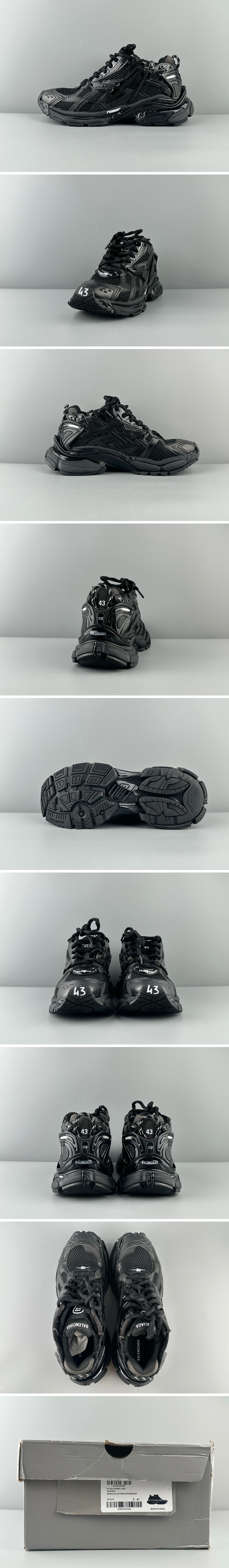 [홍콩명품.BALENCIAGA] 발렌시아가 25SS 로고 남여 Runner 7.0 스니커즈 운동화 (블랙), SE4995, S3, 명품스니커즈,운동화,구두,로퍼,하이탑,신발