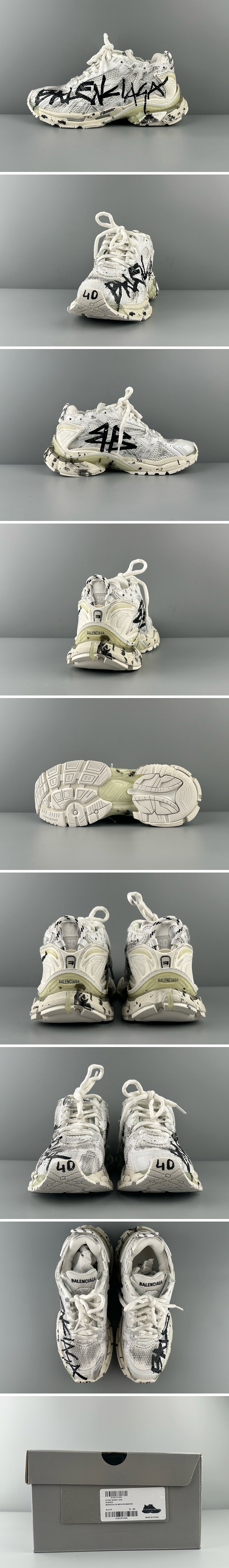 [홍콩명품.BALENCIAGA] 발렌시아가 25SS 로고 남여 Runner 7.0 스니커즈 운동화 (화이트), SE5003, S3, 명품스니커즈,운동화,구두,로퍼,하이탑,신발