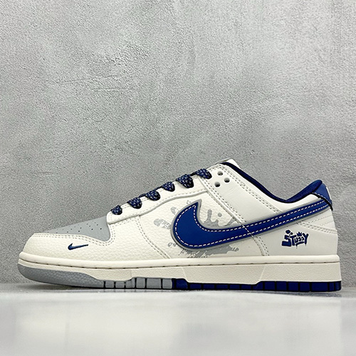 [홍콩명품.NIKE] 나이키 25SS 로고 남여 SB DUNK BAPE 콜라보 로우탑 스니커즈 운동화 (화이트-그레이-블루), SE5030, S3, 명품스니커즈,운동화,구두,로퍼,하이탑,신발