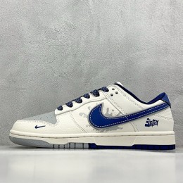 [가격문의][홍콩명품.NIKE] 나이키 25SS 로고 남여 SB DUNK BAPE 콜라보 로우탑 스니커즈 운동화 (화이트-그레이-블루), SE5030, S3, 명품스니커즈,운동화,구두,로퍼,하이탑,신발