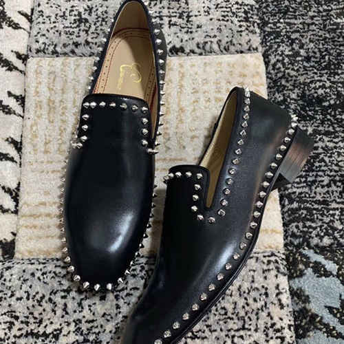 [홍콩명품.Christian Louboutin] 크리스챤루부탱 25SS 로고 레더 가죽 정장 구두 (블랙), SE5060, S3, 명품스니커즈,운동화,구두,로퍼,하이탑,신발