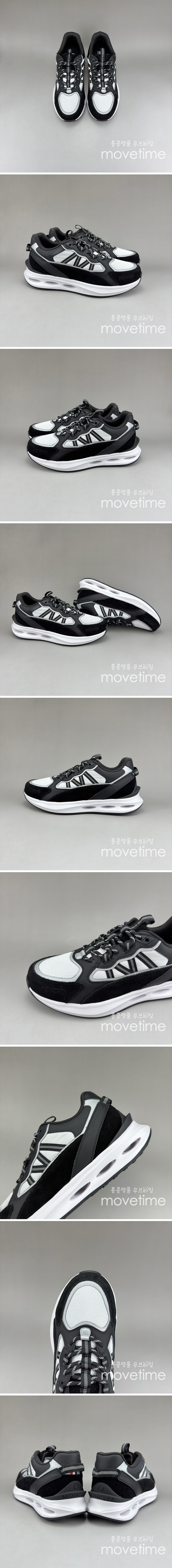 [홍콩명품.MONCLER] 몽클레어 25SS 로고 레더 가죽 스니커즈 운동화 (블랙-화이트), SE5069, S3, 명품스니커즈,운동화,구두,로퍼,하이탑,신발