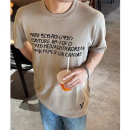 [가격문의][홍콩명품.LOUIS VUITTON] 루이비통 25SS 로고 니트 반팔 티셔츠 (브라운), BM21048, JL, 홍콩명품의류,구매대행,온라인명품