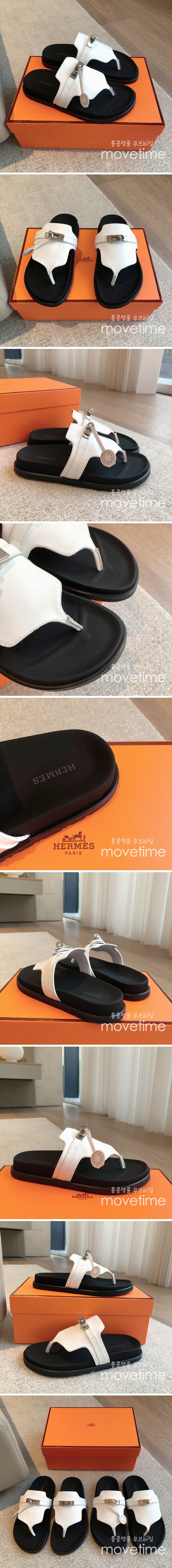 [홍콩명품.Hermes] 에르메스 25SS 로고 여성 ECLAIR 에클레어 샌들 슬리퍼 (화이트), SE5106, GHS, 명품스니커즈,운동화,구두,로퍼,하이탑,신발