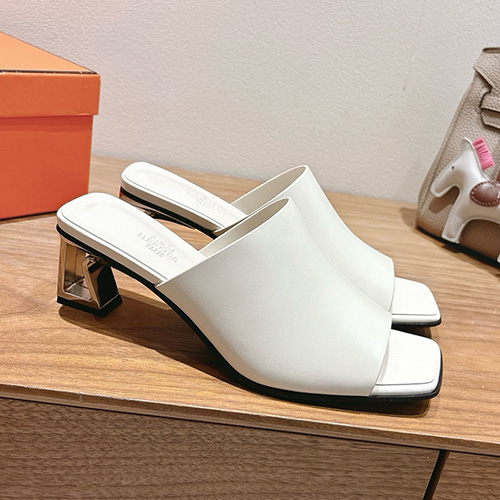 [홍콩명품.Hermes] 에르메스 25SS 로고 여성 ECLAIR 에클레어 굽 샌들 슬리퍼 (화이트), SE5110, GHS, 명품스니커즈,운동화,구두,로퍼,하이탑,신발