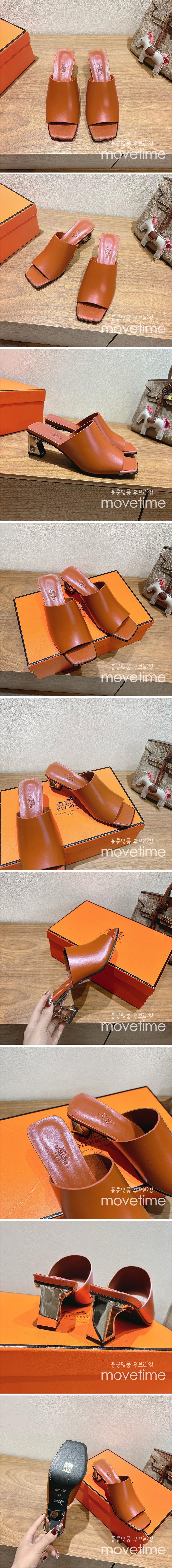 [홍콩명품.Hermes] 에르메스 25SS 로고 여성 ECLAIR 에클레어 굽 샌들 슬리퍼 (브라운), SE5113, GHS, 명품스니커즈,운동화,구두,로퍼,하이탑,신발