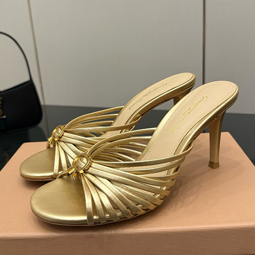 [홍콩명품.Gianvito Rossi] 지안비토 로시 25SS 로고 여성 레더 가죽 하이힐 슬리퍼 (골드), SE5129, GHS, 명품스니커즈,운동화,구두,로퍼,하이탑,신발