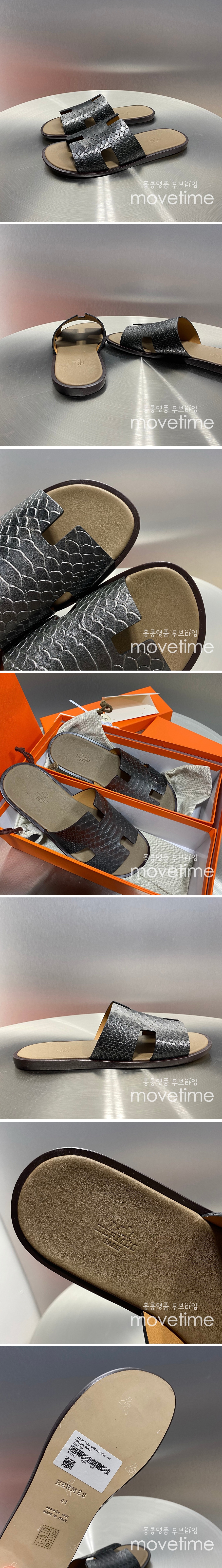 [홍콩명품.Hermes] 에르메스 25SS 로고 이즈미르 레더 가죽 슬리퍼 (블랙), SE5220, GHS, 명품스니커즈,운동화,구두,로퍼,하이탑,신발