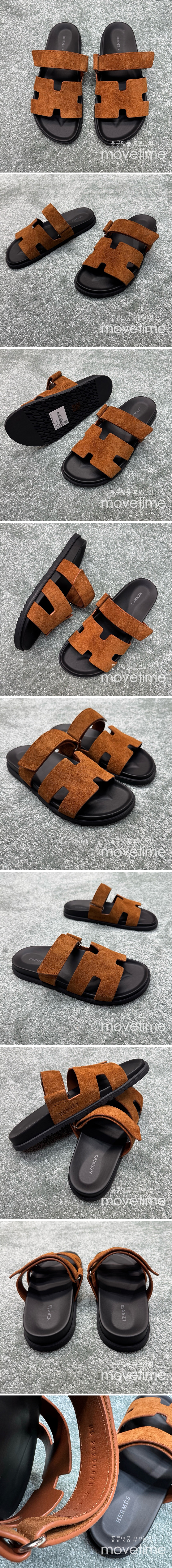 [홍콩명품.Hermes] 에르메스 25SS 로고 남여 레더 가죽 시프레 샌들 (브라운), SE5237, GHS, 명품스니커즈,운동화,구두,로퍼,하이탑,신발