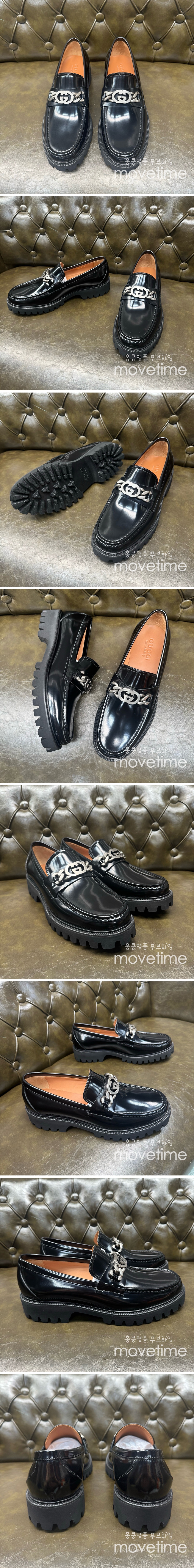 [홍콩명품.Gucci] 구찌 25SS 로고 레더 가죽 로퍼 구두 (블랙), SE5266, GHS, 명품스니커즈,운동화,구두,로퍼,하이탑,신발