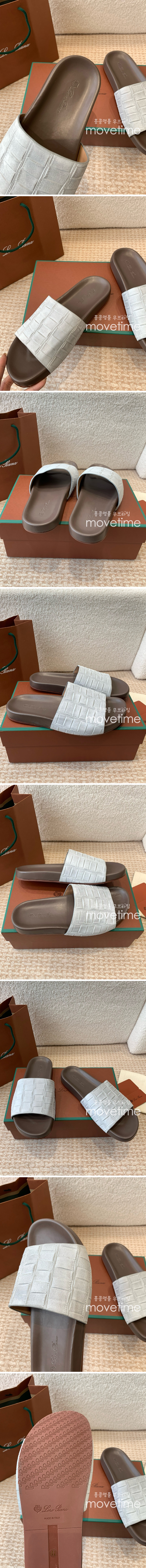 [홍콩명품.Loro Piana] 로로피아나 25SS 로고 남여 레더 가죽 샌들 슬리퍼 (화이트), SE5291, GHS, 명품스니커즈,운동화,구두,로퍼,하이탑,신발