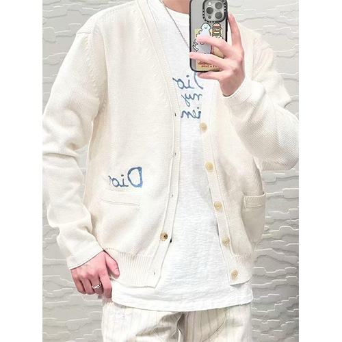 [명품레플리카,Christian Dior] 디올 25SS 로고 자수 V넥 니트 가디건 (아이보리), BM21227, KB, 홍콩명품의류,구매대행,온라인명품
