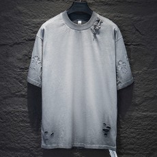 [홍콩명품.Chrome Hearts] 크롬하츠 25SS 로고 브로치 빈티지 반팔 티셔츠 (2컬러), BM21315, JU, 명품레플리카,미러급,온라인쇼핑몰사이트