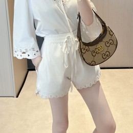 [홍콩명품.Gucci] 구찌 25SS 로고 여성 미니 쇼츠 반바지 핫팬츠 (화이트), BM21356, TBG, 명품레플리카,미러급,온라인쇼핑몰사이트