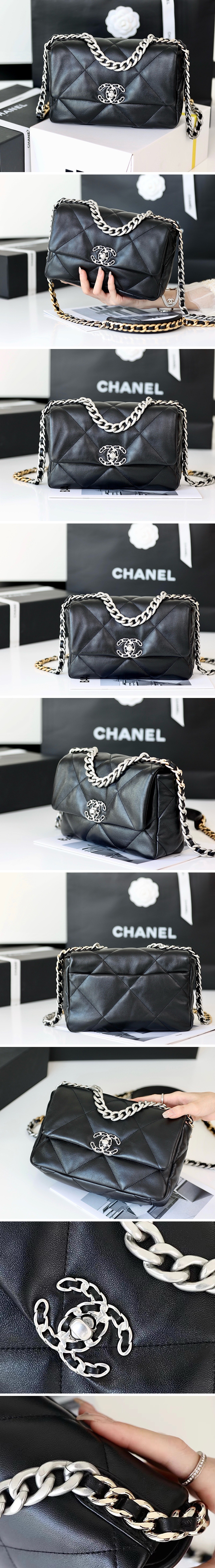 [홍콩명품.CHANEL] 샤넬 25SS 로고 레더 가죽 19 BAG 크로스백 (블랙-26cm), BGM4881, BDA, 홍콩명품가방,명품쇼핑몰,크로스백,핸드백,구매대행