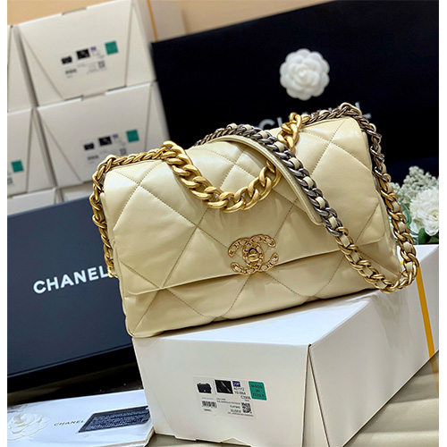 [홍콩명품.CHANEL] 샤넬 25SS 로고 레더 가죽 19 BAG 크로스백 (베이지-30cm), BGM4882, BDA, 홍콩명품가방,명품쇼핑몰,크로스백,핸드백,구매대행