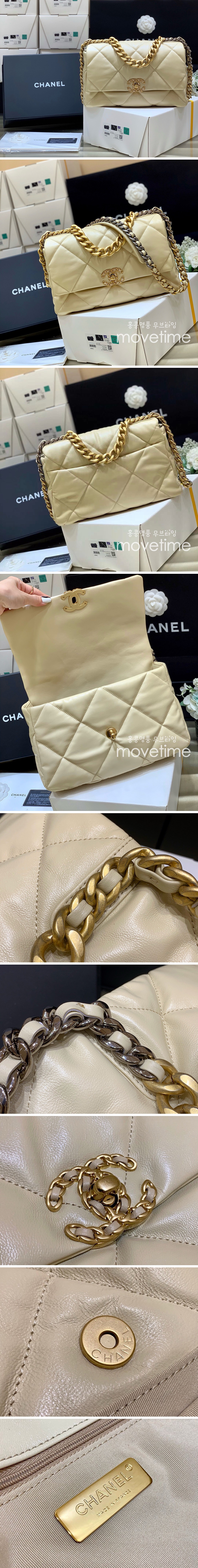 [홍콩명품.CHANEL] 샤넬 25SS 로고 레더 가죽 19 BAG 크로스백 (베이지-30cm), BGM4882, BDA, 홍콩명품가방,명품쇼핑몰,크로스백,핸드백,구매대행