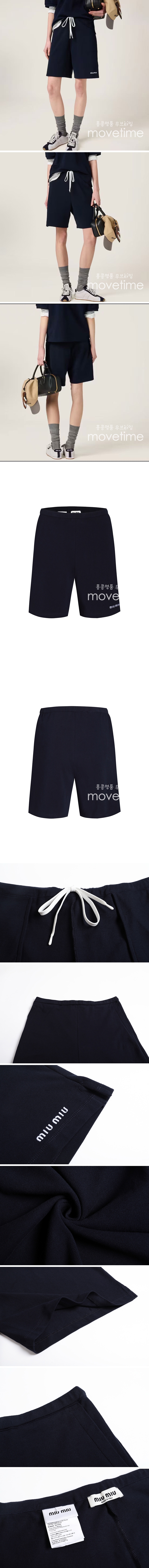 [홍콩명품,MIU MIU] 미우미우 25SS 로고 자수 쇼츠 반바지 (블랙), BM21367, JU, 명품레플리카,미러급,온라인쇼핑몰사이트