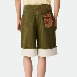 [홍콩명품.BOTTEGA VENETA] 보테가베네타 25SS 로고 오버핏 데님 쇼츠 반바지 (카키), BM21540, JL, 명품레플리카,미러급,온라인쇼핑몰사이트