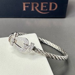 [홍콩명품.FRED] 프레드 25SS 로고 925실버 팔찌 (3스트랩), ET3058, BUBU, 홍콩명품의류,구매대행,온라인명품