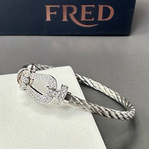 [홍콩명품.FRED] 프레드 25SS 로고 925실버 팔찌 (3스트랩), ET3058, BUBU, 홍콩명품의류,구매대행,온라인명품