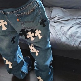 [가격문의][홍콩명품.Chrome Hearts] 크롬하츠 25SS 로고 크로스 데님 팬츠 진 청바지, BM21640, JL, 홍콩명품가방,명품쇼핑몰,크로스백,핸드백,구매대행