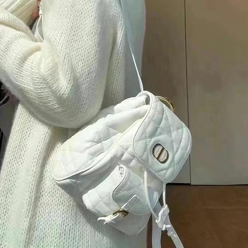 [홍콩명품,Christian Dior] 디올 25SS 로고 CARO 스몰 백팩 (화이트), BGM5012, 홍콩명품가방,명품쇼핑몰,크로스백,핸드백,구매대행