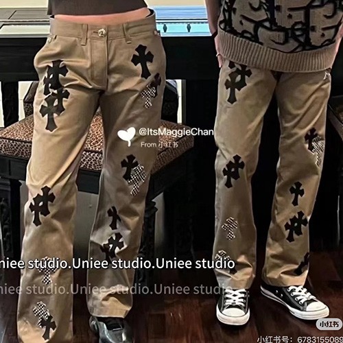 [홍콩명품.Chrome Hearts] 크롬하츠 25SS 로고 크로스 데님 팬츠 진 청바지 (2컬러), BM21708, JL, 레플리카의류,미러급사이트