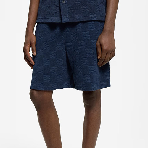 [홍콩명품.LOUIS VUITTON] 루이비통 25SS 로고 다미에 쇼츠 반바지 (네이비), BM21734, YS, 레플리카의류,미러급사이트
