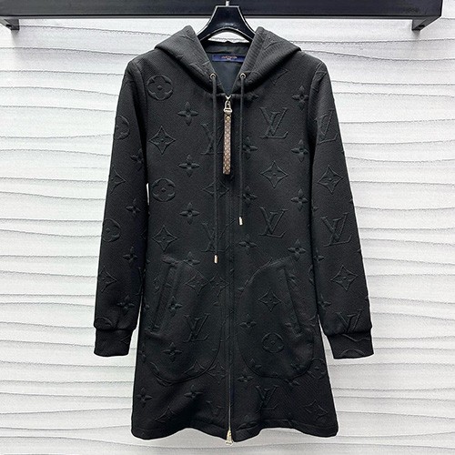 [홍콩명품.LOUIS VUITTON] 루이비통 25SS 로고 모노그램 여성 후드 집업 원피스 (블랙), BM21814, COCO, 레플리카의류,미러급사이트