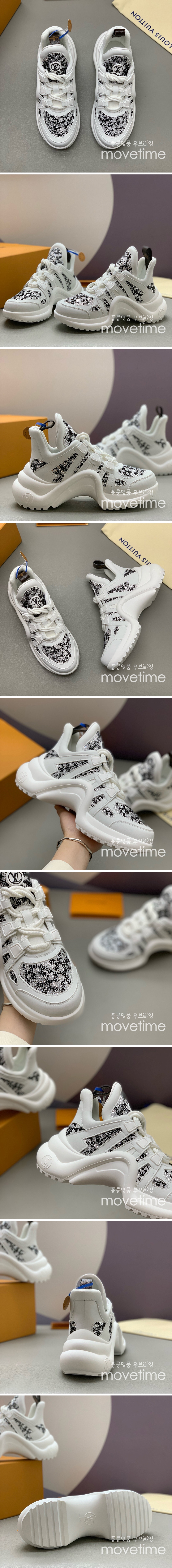 [홍콩명품.LOUIS VUITTON] 루이비통 25SS 로고 여성 모노그램 아치라이트 스니커즈 운동화 1AHOPR (화이트), SE5360, PMD, 명품스니커즈,운동화,구두,로퍼,하이탑,신발