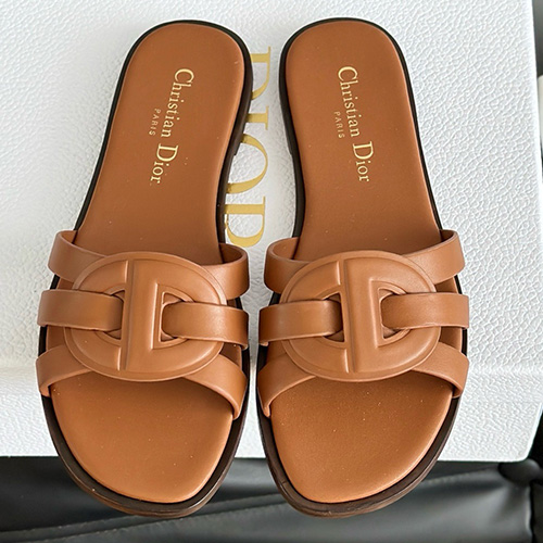 [홍콩명품,Christian Dior] 디올 25SS 로고 여성 레더 가죽 샌들 슬리퍼 (브라운), SE5402, ALW, 명품스니커즈,운동화,구두,로퍼,하이탑,신발