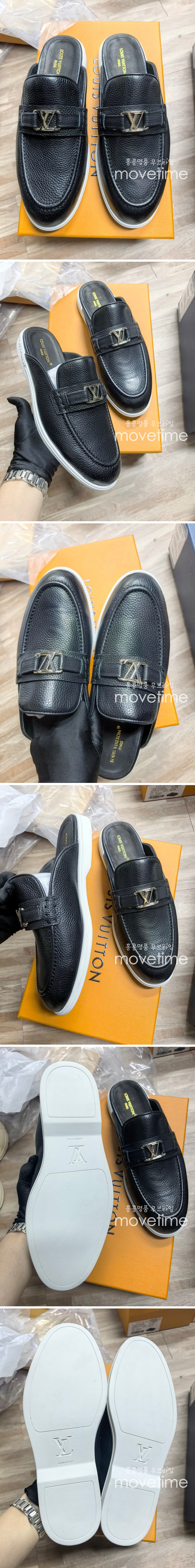 [홍콩명품.LOUIS VUITTON] 루이비통 25SS 로고 여성 레더 가죽 뮬 로퍼 슬리퍼 (블랙), SE5411, ALW, 명품스니커즈,운동화,구두,로퍼,하이탑,신발