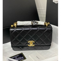 [홍콩명품.CHANEL] 샤넬 25SS 로고 레더 가죽 MINI 핸드백 크로스백 (블랙-금장), BGM5109, BDA, 홍콩명품가방,명품쇼핑몰,크로스백,핸드백,구매대행