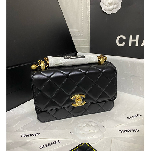 [홍콩명품.CHANEL] 샤넬 25SS 로고 레더 가죽 MINI 핸드백 크로스백 (블랙-금장), BGM5110, BDA, 홍콩명품가방,명품쇼핑몰,크로스백,핸드백,구매대행