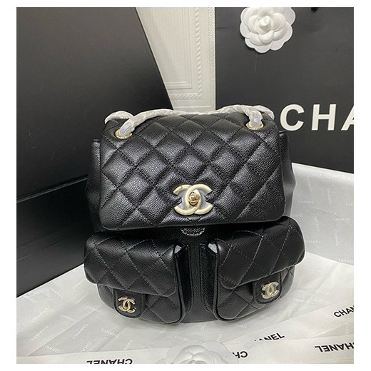 [홍콩명품.CHANEL] 샤넬 25SS 로고 듀마 백팩 미듐 더블 투포켓 캐비어 체인백 AS3860, BGM5116, BDA, 홍콩명품가방,명품쇼핑몰,크로스백,핸드백,구매대행