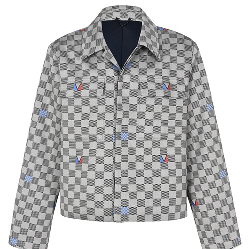 [홍콩명품.LOUIS VUITTON] 루이비통 25SS 로고 다미에 데님 자켓 1AFVN4 (그레이), BM21827, KB, 레플리카의류,미러급사이트