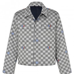 [홍콩명품.LOUIS VUITTON] 루이비통 25SS 로고 다미에 데님 자켓 1AFVN4 (그레이), BM21827, KB, 레플리카의류,미러급사이트