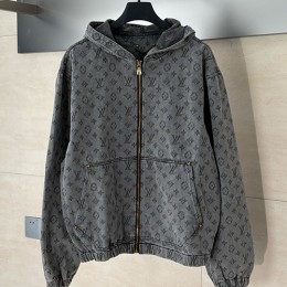 [홍콩명품.LOUIS VUITTON] 루이비통 25SS 로고 모노그램 데님 후드 집업 자켓 (그레이), BM21834, KB, 레플리카의류,미러급사이트