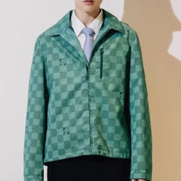 [홍콩명품.LOUIS VUITTON] 루이비통 25SS 로고 다미에 후드 바람막이 자켓 1AFQD4 (그린), BM21835, KB, 레플리카의류,미러급사이트