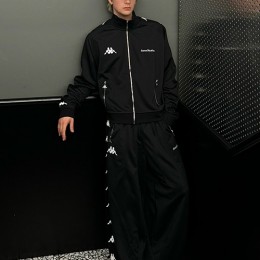 [홍콩명품.ACNE STUDIO] 아크네스튜디오 25SS 로고 자수 트레이닝 집업 자켓 + 조거 팬츠 바지 상하의 세트 (블랙), BM21846, KB, 레플리카의류,미러급사이트
