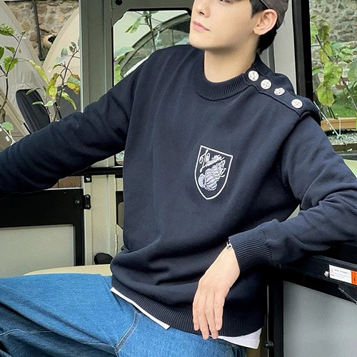 [홍콩명품.LOUIS VUITTON] 루이비통 25SS 로고 니트 스웨터 1AFQQ3 (네이비), BM21888, KB, 레플리카의류,미러급사이트