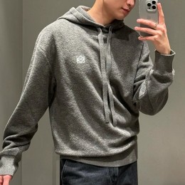 [홍콩명품.LOEWE] 로에베 25SS 로고 자수 니트 후드 티셔츠 (2컬러), BM21889, KB, 레플리카의류,미러급사이트