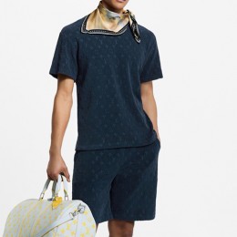 [홍콩명품.LOUIS VUITTON] 루이비통 25SS 로고 모노그램 반팔 티셔츠 + 쇼츠 반바지 상하의 세트 (네이비), BM21909, KB, 레플리카의류,미러급사이트