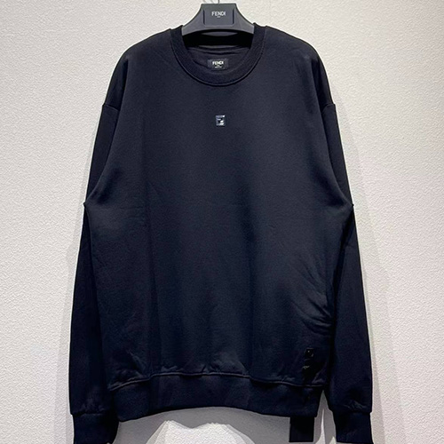 [홍콩명품,FENDI] 펜디 25SS 로고 맨투맨 티셔츠 (블랙), BM21913, KB, 레플리카의류,미러급사이트