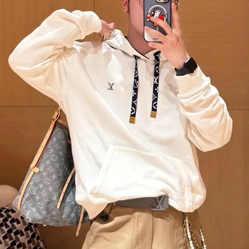 [홍콩명품.LOUIS VUITTON] 루이비통 25SS 로고 후드 티셔츠 (화이트), BM21915, KB, 레플리카의류,미러급사이트