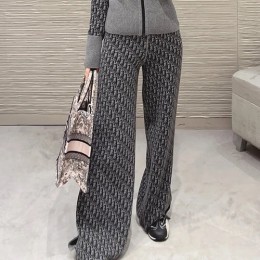 [홍콩명품,Christian Dior] 디올 25SS 로고 여성 오블리크 리버서블 오버핏 팬츠 바지 (그레이), BM21925, KB, 레플리카의류,미러급사이트