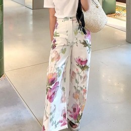 [홍콩명품.LOEWE] 로에베 25SS 로고 여성 플라워패턴 오버핏 데님 팬츠 진 청바지 (화이트), BM21926, KB, 레플리카의류,미러급사이트